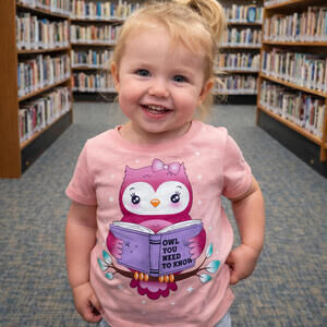 Children's Place Girls Shirt "Owl You Need To Know" Peach Graphic Tee School 2T